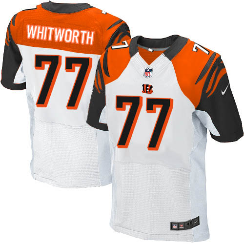 Men's Elite Andrew Whitworth Nike Jersey White Road - #77 NFL Cincinnati Bengals